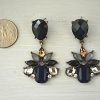 navy, olive, & rhinestone earrings, costume jewelry