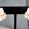 Cream Earrings, White Earrings, Stud Earrings, Vintage Style Jewelry