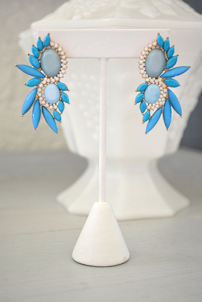 Blue Marquise Earrings, Blue and Turquoise Jewelry