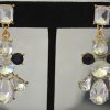 Nautical Rhinestone Earrings, Sapphire and Rhinestone Earrings, Navy and White Jewelry