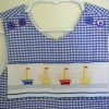 Sailboats Romper, Boy's Clothes, Smocking, Smocked Romper, Summer Clothes, Nautical, Gingham Clothes
