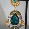 Emerald Earrings, Statement Jewelry