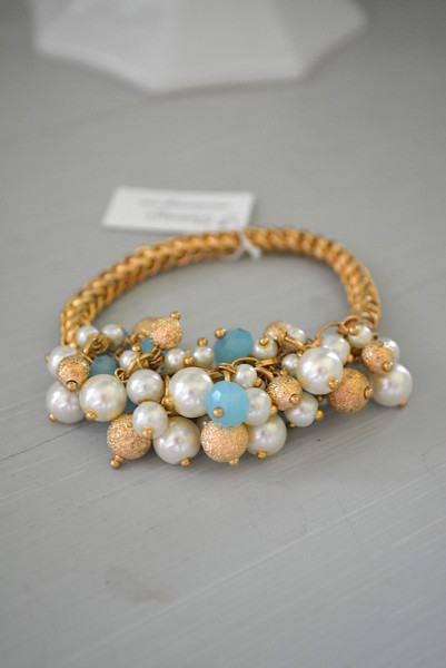 Clustered Beads Bracelet, Stretch Bracelet