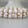 White Bracelet, White Jewelry, White Stretch Bracelet