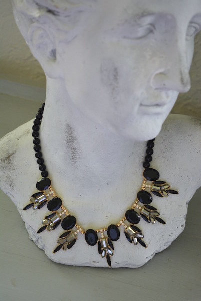 Black Pendant Necklace, Black Necklace