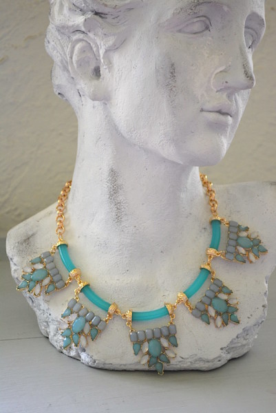 Turquoise Pendant Necklace, Tiffany Blue Necklace, Pendant Necklace, Medallion Necklace