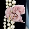 Pink Fabric Flower Necklace, Pearl Necklace, Repurposed Jewelry, Repurposed Necklace