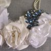 Whites Flower Necklace, Fabric Flower Necklace, Bridal Jewelry, Bride, Wedding Jewelry, White Fabric Flower Necklace