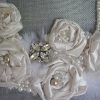 White Flower Necklace, Bride, Satin Flowers, Handmade Jewelry, Repurposed Jewelry, Bridal Jewelry, Fabric Flower Jewelry, Bib Necklace