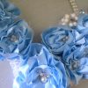 Blue Flower Necklace, Fabric Flower Jewelry, Blue Necklace, Flower Necklace
