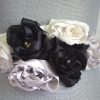 Neutrals Flower Belt, Fabric Flower Belt, Black and White Belt, Satin Belt