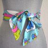 Turquoise Print Belt, Turquoise Print Scarf, Mod, Flower Print Belt, Mod Flowers