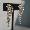 X Rhinestone Earrings, Vintage Jewelry, Vintage Costume Jewelry