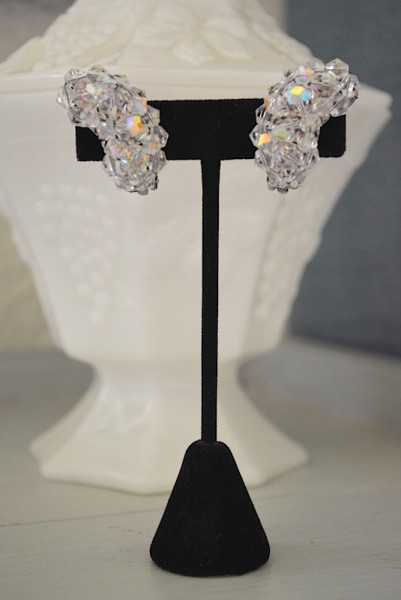Crystal Earrings, Vintage Jewelry, Vintage Costume Jewelry