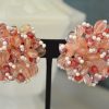 Pink Beaded Earrings, Glass Beaded Jewelry, Vintage Earrings, Beaded Earrings