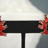 Ruby Earrings, Vintage Earrings, Vintage Jewelry, Red and Pink Earrings,