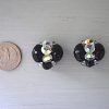 Black and Swarovski Crystal Earrings, Vintage Costume Jewelry, Black and Clear Earrings, Black and White Earrings