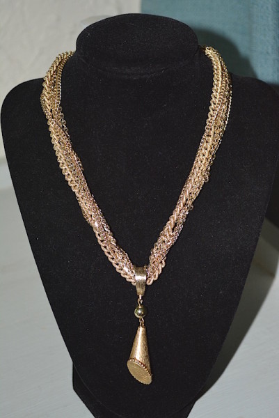 Gold Pendant Necklace, V