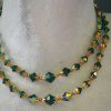 Green Crystal Necklace, Swarovski Necklace, Vintage Necklace, Vintage Jewelry