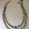 Green Crystal Necklace, Swarovski Necklace, Vintage Necklace, Vintage Jewelry