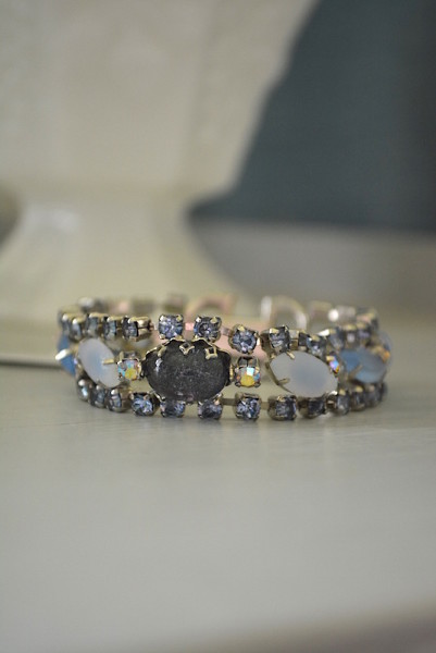 Blue Stone Bracelet, Aquamarine Bracelet, Vintage Bracelet, vintage jewelry