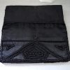 Black Satin Purse, Beaded Purse, Vintage Purse, Clutch, Vintage Clutch