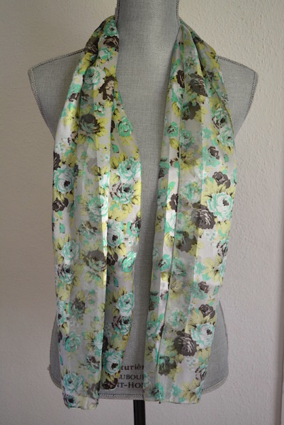 Green Rose Scarf, Rose Scarf, Flower Scarf