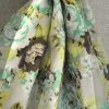 Green Rose Scarf, Rose Scarf, Flower Scarf