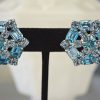 Aquamarine Earrings, Blue Earrings, VIntage Earrings, Bride, Bridal Earrings