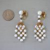 White Fringe Earrings, VIntage Earrings, Vintage Jewelry, White Earrings, White Jewelry