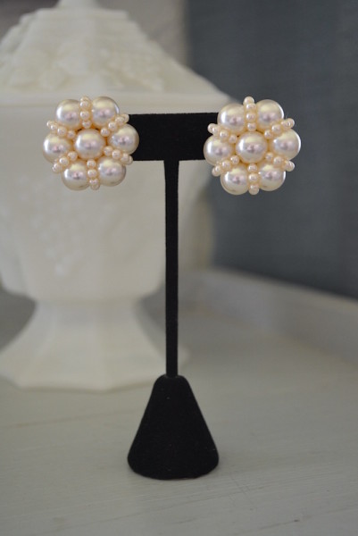 Ivory Pearl Earrings, Pearl Earrings, Pearls, Jackie O