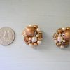 Brown Beaded Earrings, Vintage Earrings, Vintage, Brown Earrings, vintage jewelry, Button Earrings, Browns