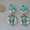 Turquoise and White Earrings, Zsa Zsa Gabor, Turquoise Earrings
