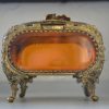 Amber Jewelry Box, Antique Jewelry Casket, Jewelry Box, Antique Jewelry Box, Vintage Jewelry Box, Gilt-Bronze Jewelry Box, Gilt-Bronze, Iris