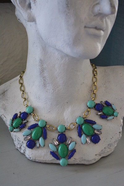 Turquoise and Blue Necklace, Turquoise Jewelry, Blue Jewelry, Bug Necklace, Green Jewelry,