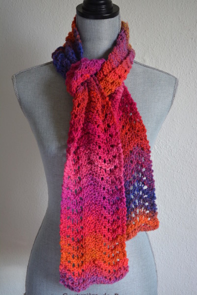 Berry Scarf, Pink Scarf, Red Scarf, Hand Knitted, Knitted Scarf