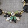 Black Fan Necklace Set, Fan Medallions, Black Jewelry, Necklace and Earrings,