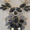 Black Medallion Necklace Set, Black Jewelry, Necklace and Earrings, Black Necklace and Earrings, Grey Jewelry
