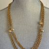 Long Gold Necklace, Vintage Necklace, Gold Necklace,