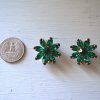 Emerald Flower Earrings, Weiss, Vintage Weiss Jewelry, Weiss Earrings, Emerald Earrings, Vintage Earrings, Emeralds, Signed Vintage Jewelry, Signed Costume Jewelry, Emeralds, Flower Earrings, Green Earrings