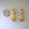 Gold Scrolls Earrings, Trifari Earrings,Trifari Jewelry,Trifari,Antique Gold Earrings, Gold Earrings, Vintage Gold Earrings