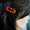 Ruby Barrette, Red Barrette, Red Hair Pin, Ruby Hair Pin, Vintage Barrette