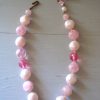 Pinks Beaded Necklace,Pink Beaded Necklace, Vintage Pink Necklace,Pink Necklace