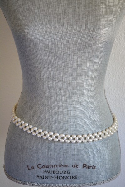 Pearl Belt, Vintage Belt, Vintage Pearl Belt, White Pearl Belt
