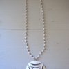 White Medallion Necklace, Silver and White Necklace, Medallion Necklace