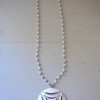 White Medallion Necklace, Silver and White Necklace, Medallion Necklace