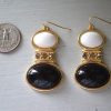 Black and White Earrings, White and Black Earrings, Black and White Jewelry, 1980's Inspired Jewelry