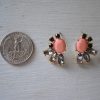 Rose Pink Earrings, Pink and Black Earrings, Rose Earrings,Pink Earrings