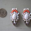 White Clip Earrings, White Earrings,White Jewelry