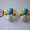 Parrot Earrings, Turquoise and Yellow Earrings, Bright Earrings, Turquoise Earrings